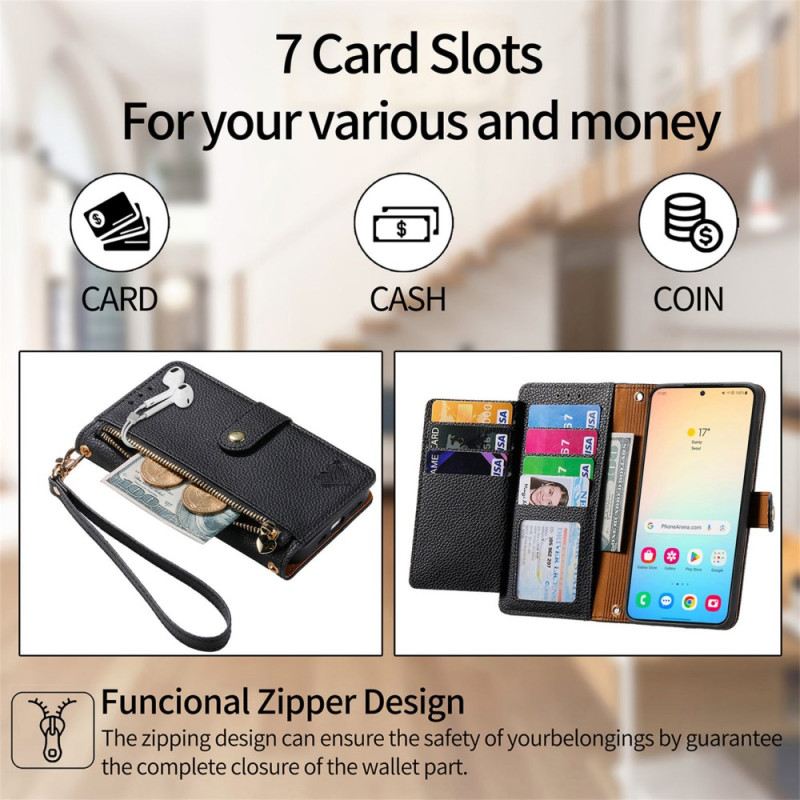 Kinyitható Bőrtok Samsung Galaxy S25 5g Szív Alakú Rfid-blokkoló