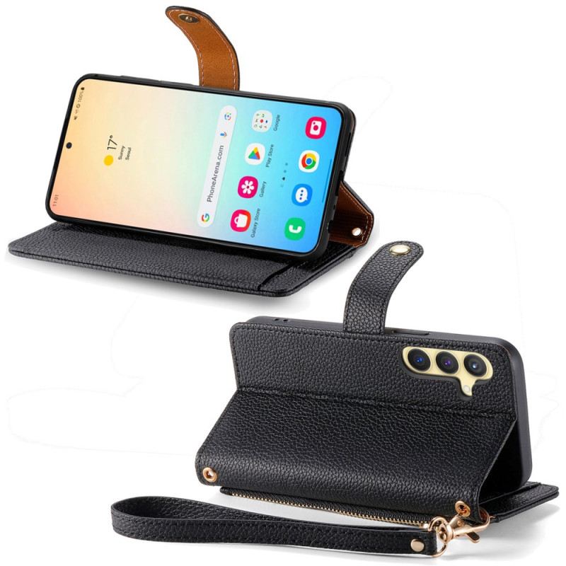 Kinyitható Bőrtok Samsung Galaxy S25 5g Szív Alakú Rfid-blokkoló