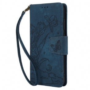 Kinyitható Bőrtok Samsung Galaxy S25 5g Velúr Hatású Virágmintás