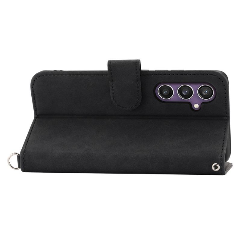 Kinyitható Tokok Samsung Galaxy S25 5g Csipkés Mintás Szíj