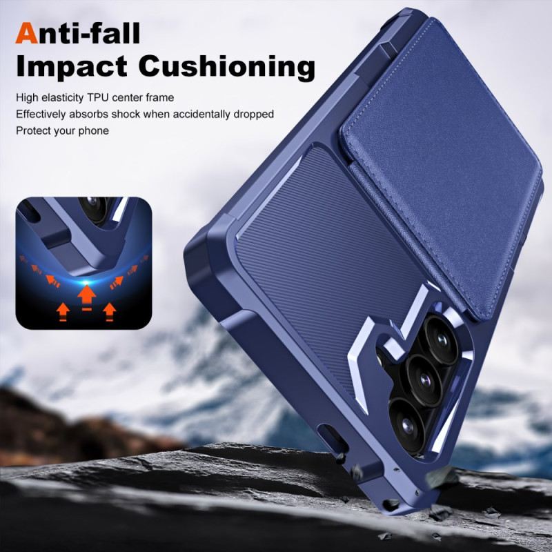 Mobiltelefon Tokok Samsung Galaxy S25 5g Fémhatású Kártyatartó És Állvány