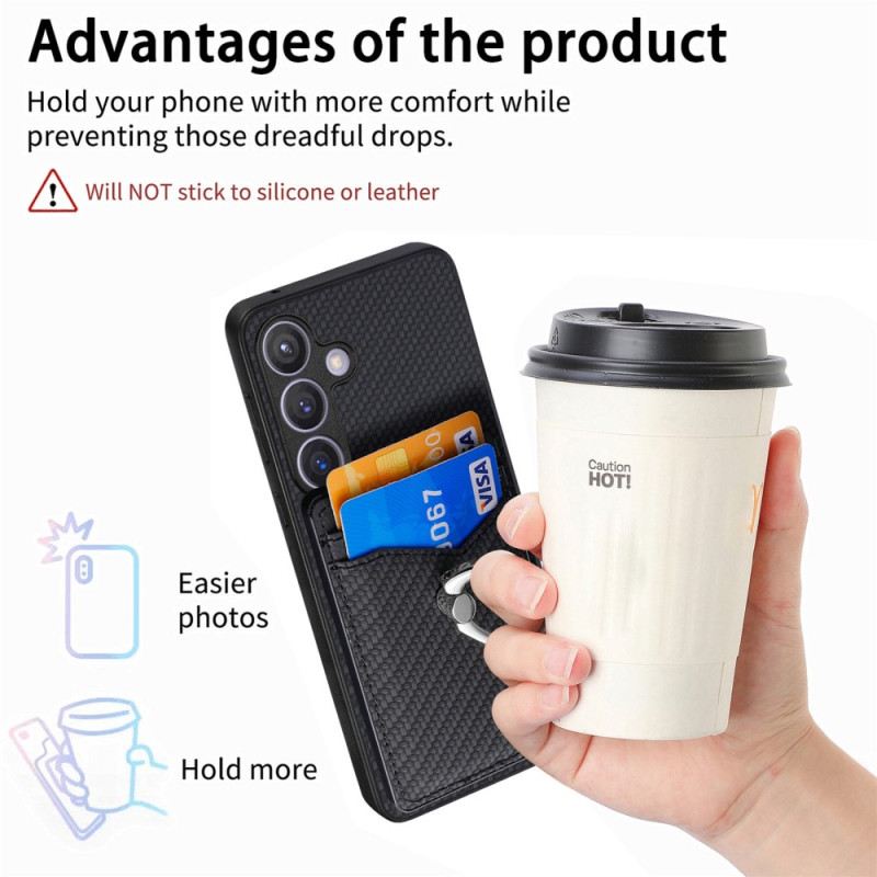 Tok Samsung Galaxy S25 5g Szénszálas Kártyatartó És Gyűrűs Állvány