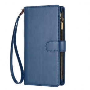 Bőrtok Vivo V60 Lite 8 Kártyatartós Pénztárca Nyakpánttal