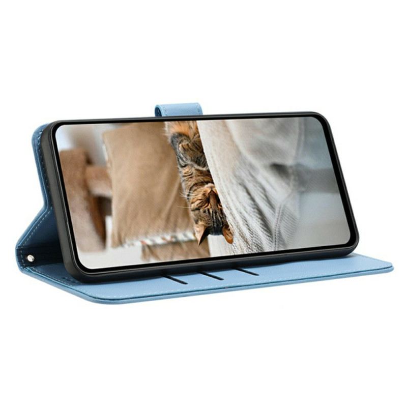 Bőrtok Vivo V60 Lite Macskamintás Pánt