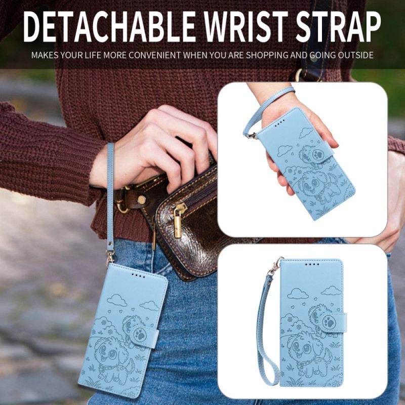 Bőrtok Vivo V60 Lite Rfid Védelemmel És Kutyamintával