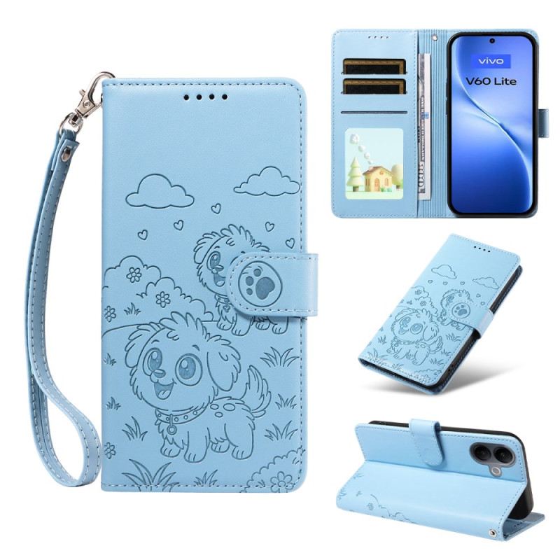 Bőrtok Vivo V60 Lite Rfid Védelemmel És Kutyamintával