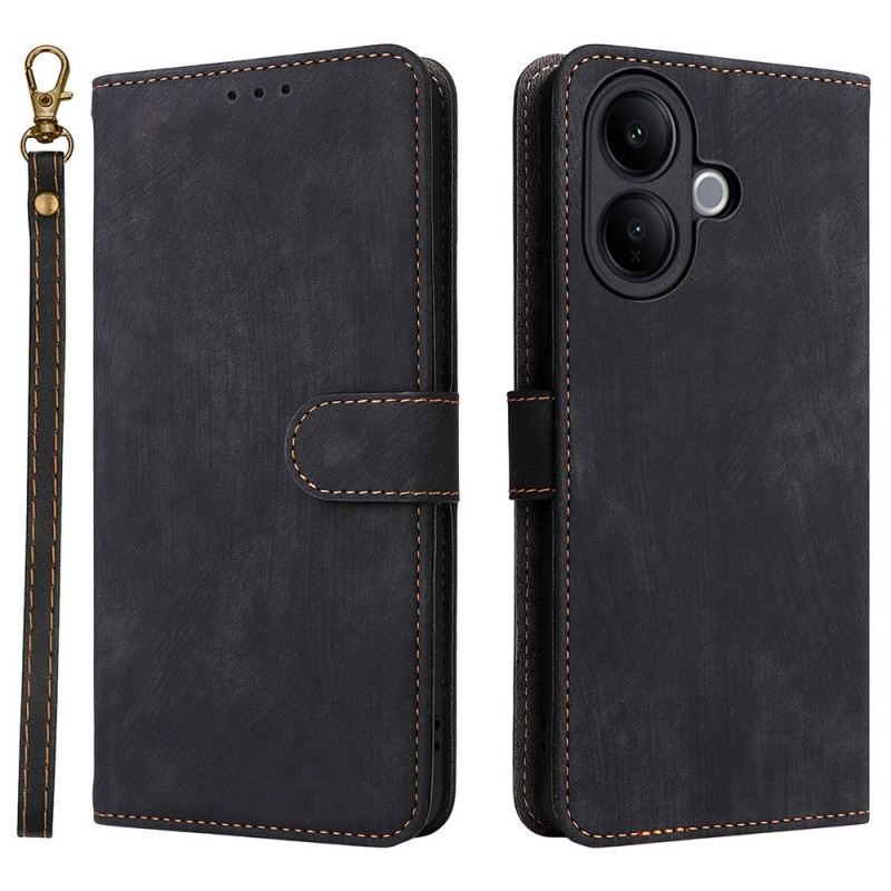 Bőrtok Vivo V60 Lite Velúr Hatású Pánttal