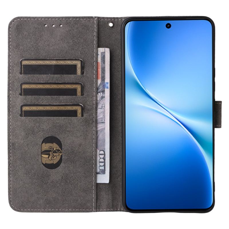 Bőrtok Vivo V60 Lite Velúr Hatású Pánttal