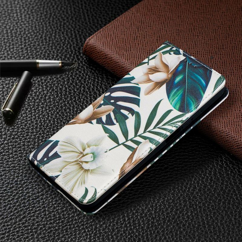 Fliptok Xiaomi Mi 10T / 10T Pro Bőrtok Levelek