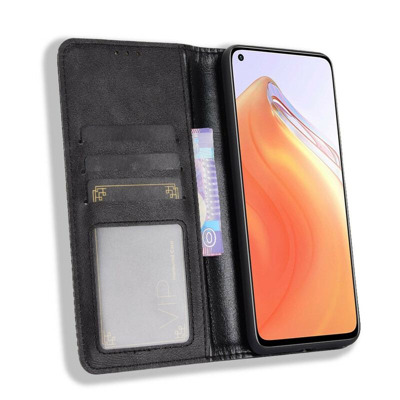 Fliptok Xiaomi Mi 10T / 10T Pro Bőrtok Stilizált Vintage Bőrhatás
