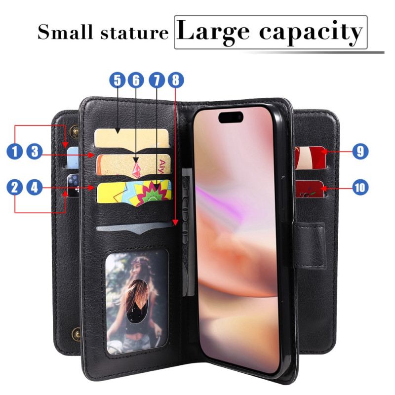 Bőrtok iPhone 16 Plus 10 Kártyabirtokos