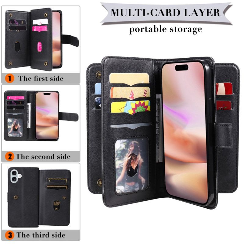 Bőrtok iPhone 16 Plus 10 Kártyabirtokos