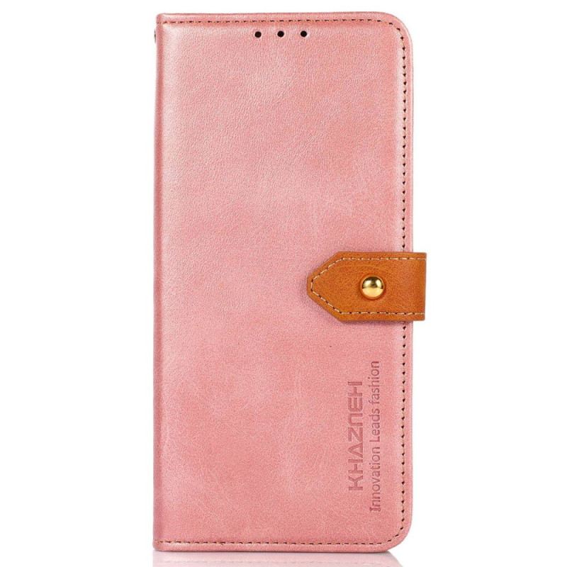 Bőrtok iPhone 16 Plus Arany Kapocs Khazneh