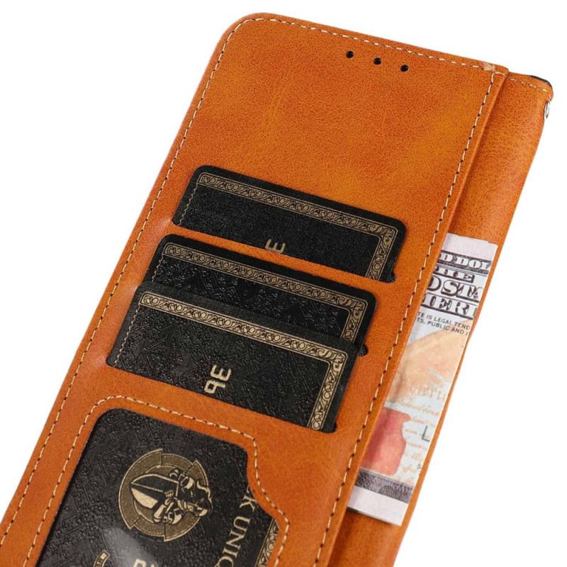 Bőrtok iPhone 16 Plus Arany Kapocs Khazneh