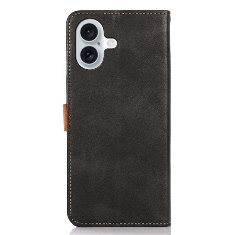 Bőrtok iPhone 16 Plus Arany Kapocs Khazneh