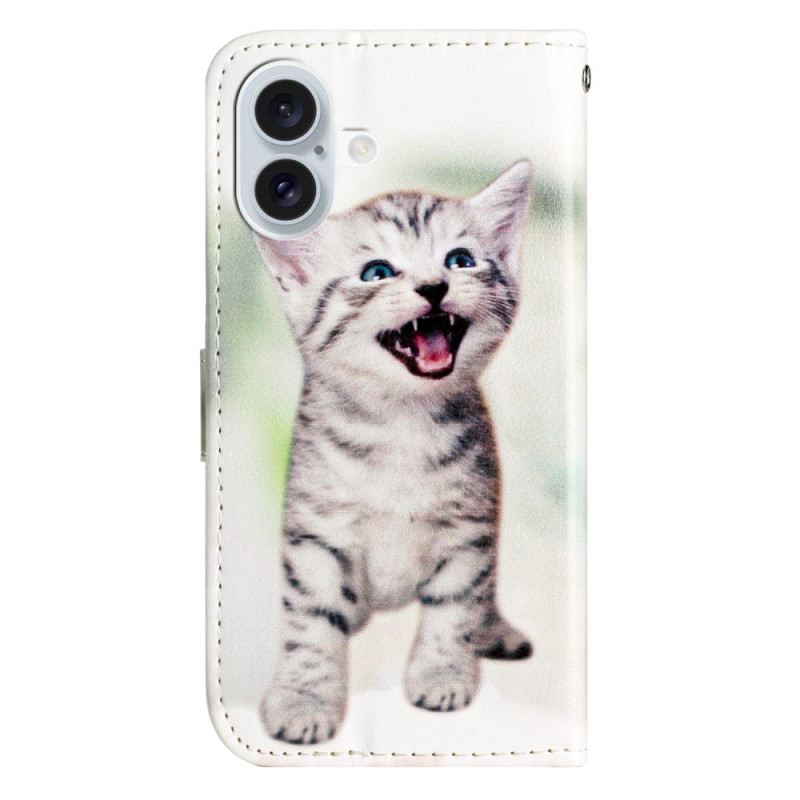 Fliptok iPhone 16 Plus Kis Macska Szíjjal