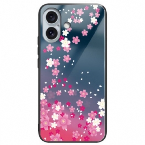 Tok iPhone 16 Plus Edzett Üveg Rózsaszín Virágok