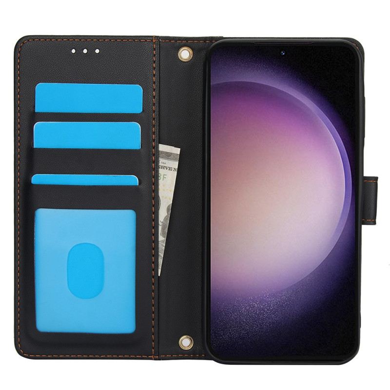 Bőrtok Samsung Galaxy S25 Plus 5g Bőr Stílusú Pénztárca Pánttal