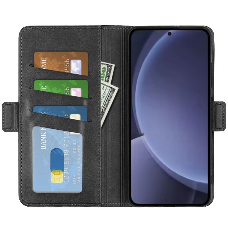 Bőrtok Samsung Galaxy S25 Plus 5g Dupla Csattal