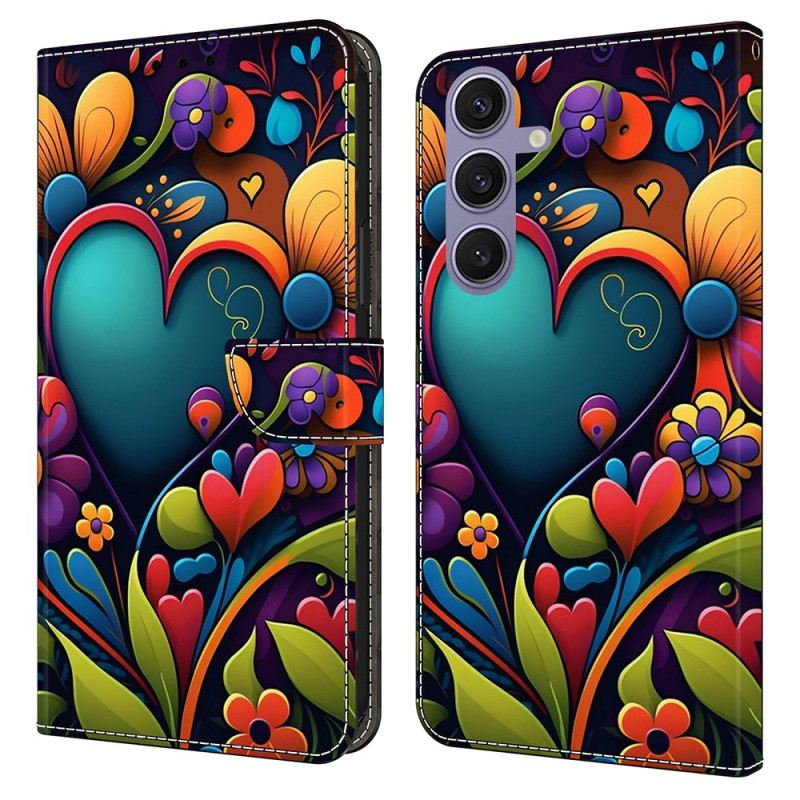 Bőrtok Samsung Galaxy S25 Plus 5g Festett Szív