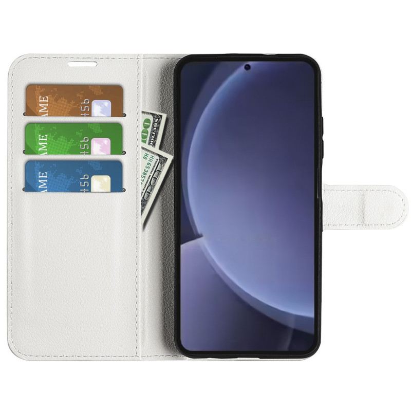 Bőrtok Samsung Galaxy S25 Plus 5g Klasszikus Licsi Műbőr