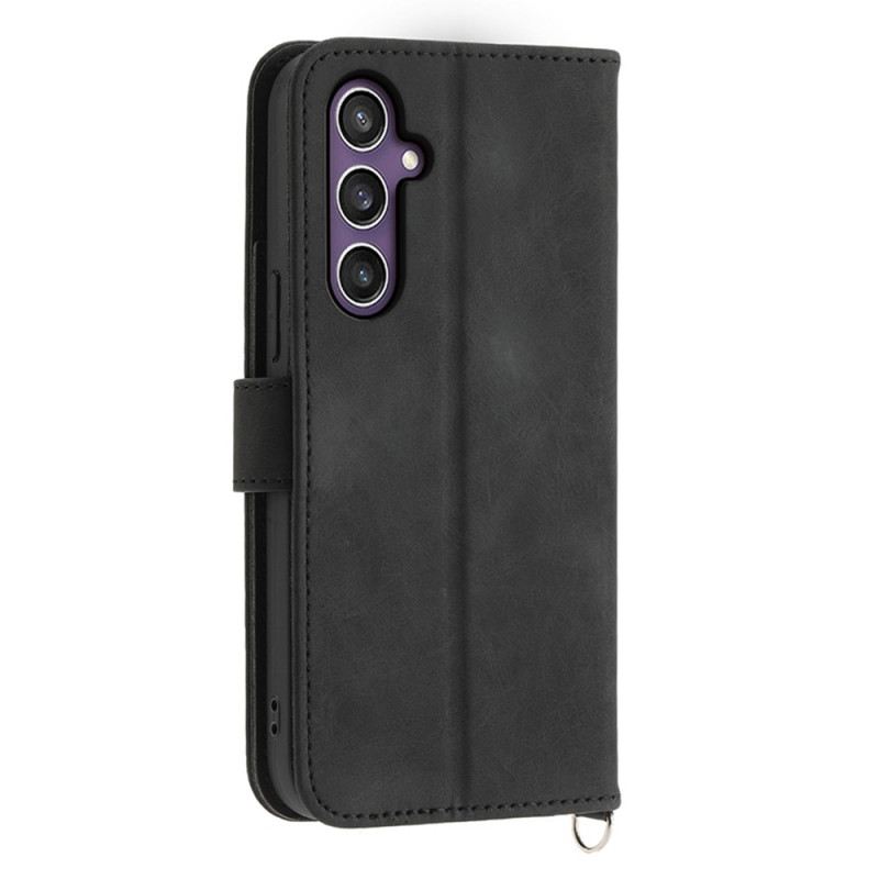 Bőrtok Samsung Galaxy S25 Plus 5g Virágminta És Pántok