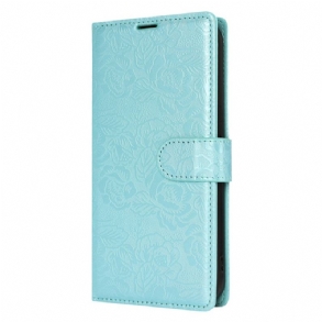 Bőrtok Samsung Galaxy S25 Plus 5g Virágmintás Pánttal