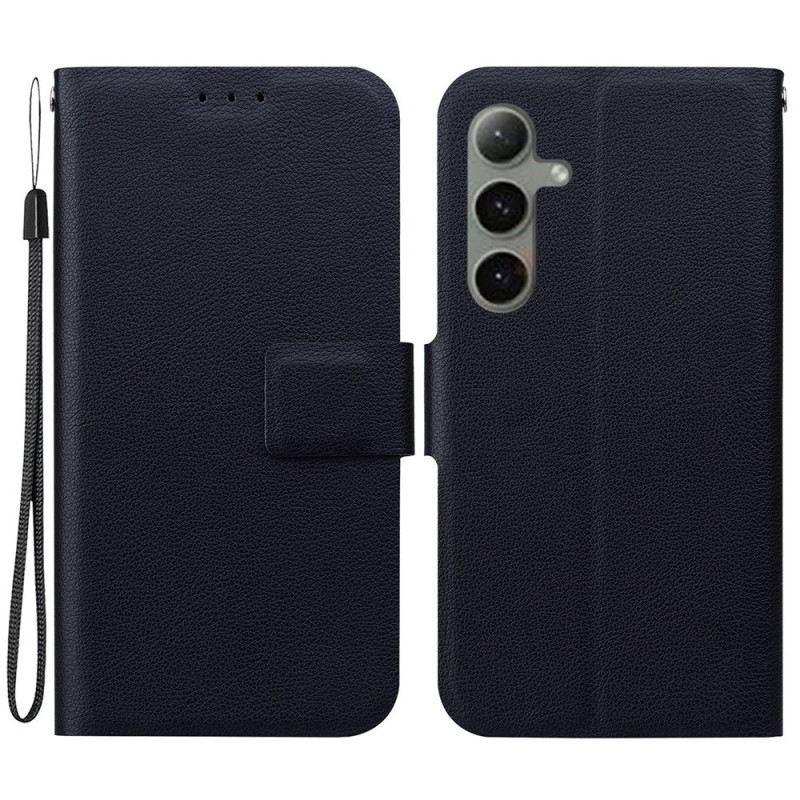 Fliptok Samsung Galaxy S25 Plus 5g Sima Bőrhatású Pánttal