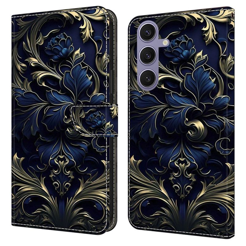 Kinyitható Tokok Samsung Galaxy S25 Plus 5g Metálkék Virág