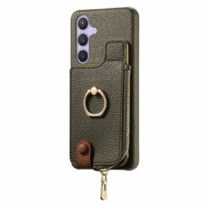 Mobiltelefon Tokok Samsung Galaxy S25 Plus 5g Pénztárca Mágneses Állvánnyal