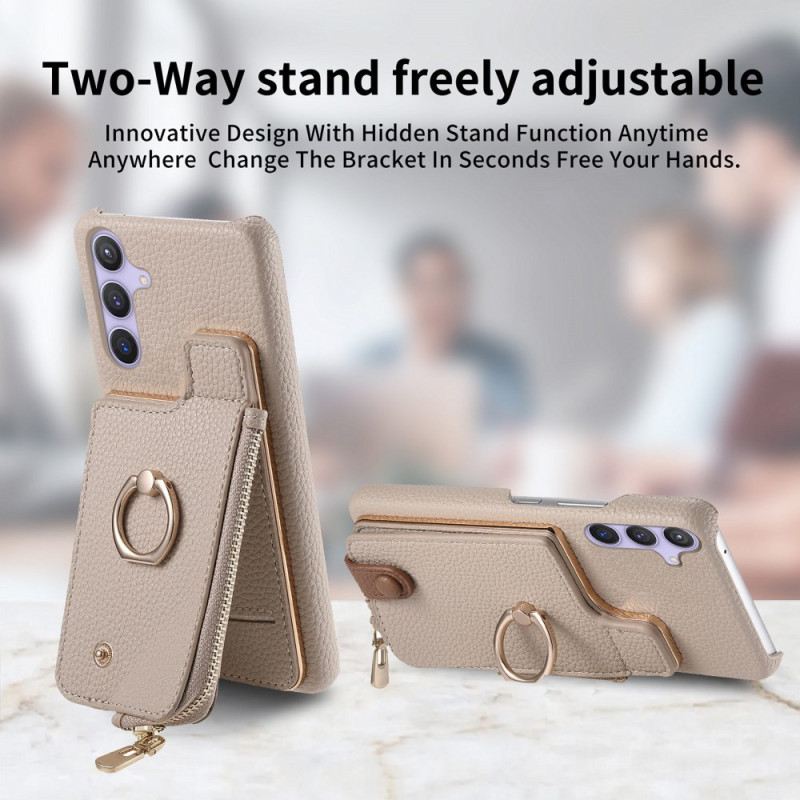 Mobiltelefon Tokok Samsung Galaxy S25 Plus 5g Pénztárca Mágneses Állvánnyal