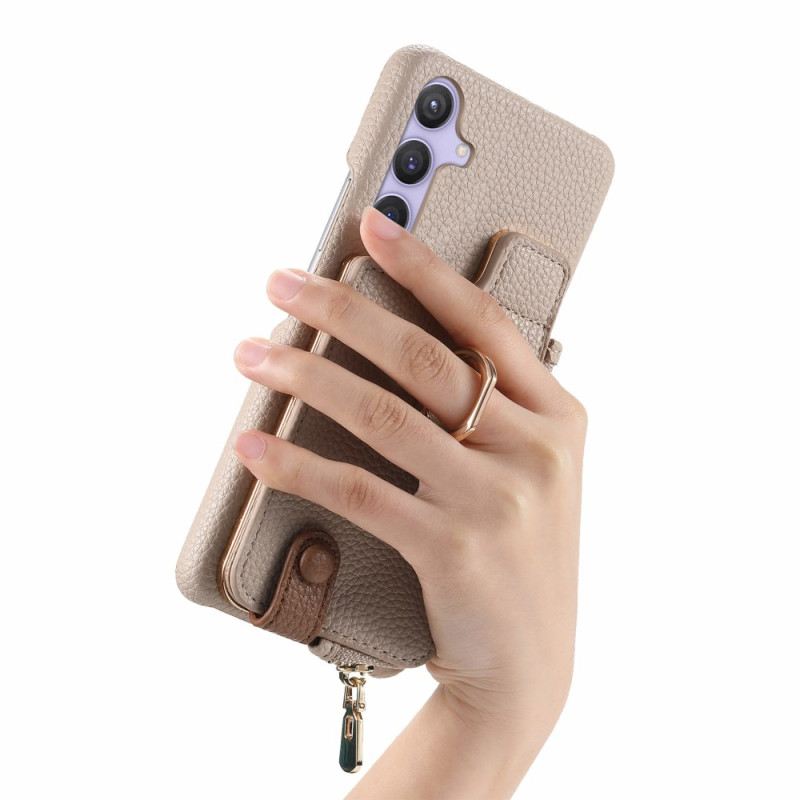 Mobiltelefon Tokok Samsung Galaxy S25 Plus 5g Pénztárca Mágneses Állvánnyal