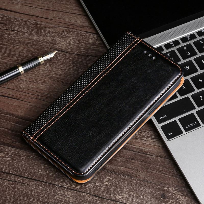 Fliptok Samsung Galaxy M32 Bőrtok Vintage Bőr Stílus