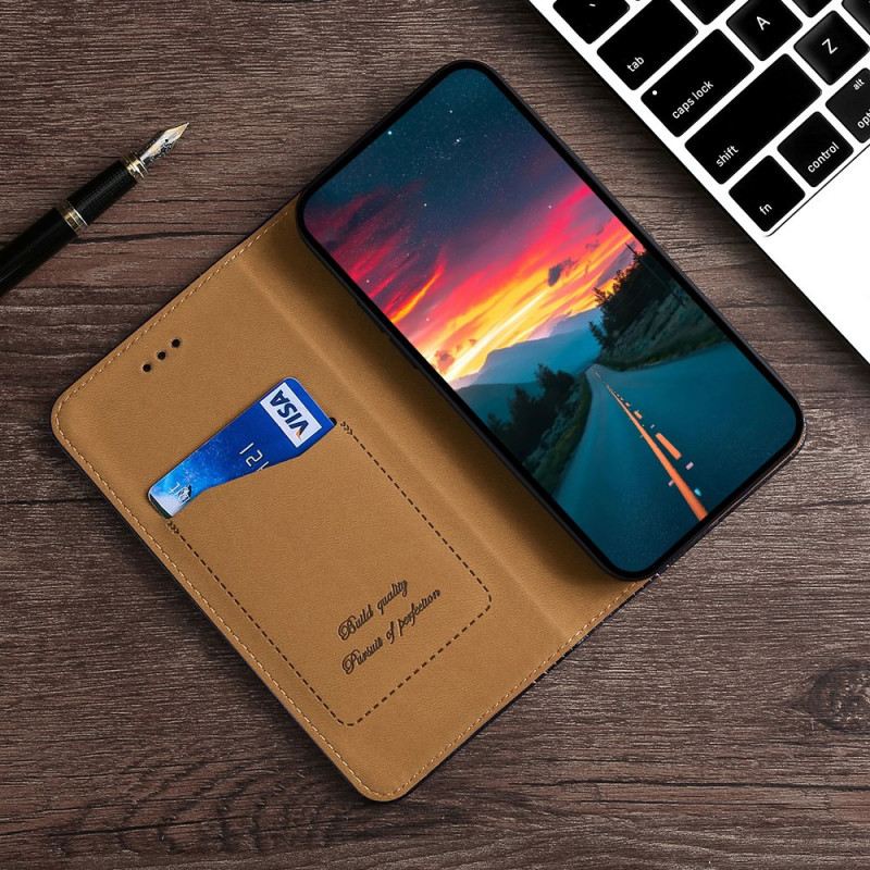 Fliptok Samsung Galaxy M32 Bőrtok Vintage Bőr Stílus