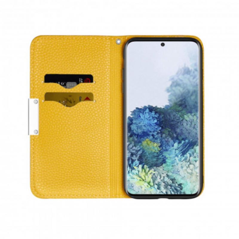 Fliptok Samsung Galaxy S21 Plus 5G Bőrtok Műbőr Litchi Ultra Chic