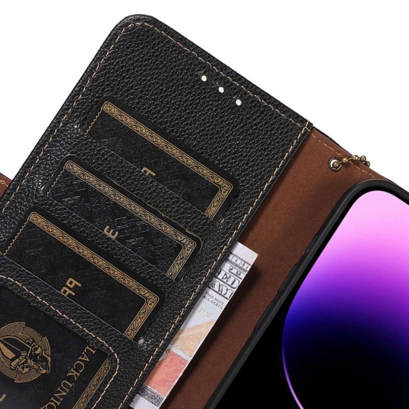 Bőrtok iPhone 16 Pro Licsi Textúrájú Bőr