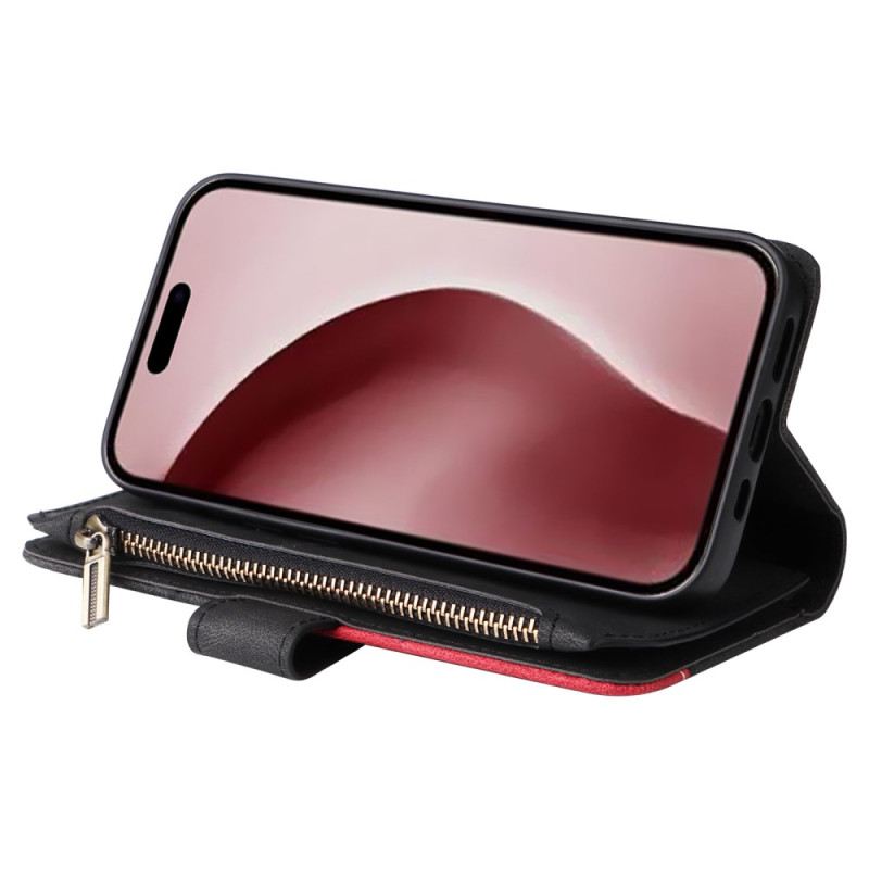Kinyitható Bőrtok iPhone 16 Pro Geometrikus Mintás Pénztárca