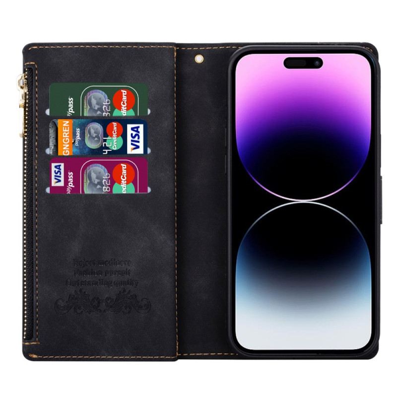 Kinyitható Bőrtok iPhone 16 Pro Pénztárca Geometriai Minta