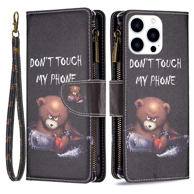 Kinyitható Tokok iPhone 16 Pro Veszélyes Medve Pénztárca