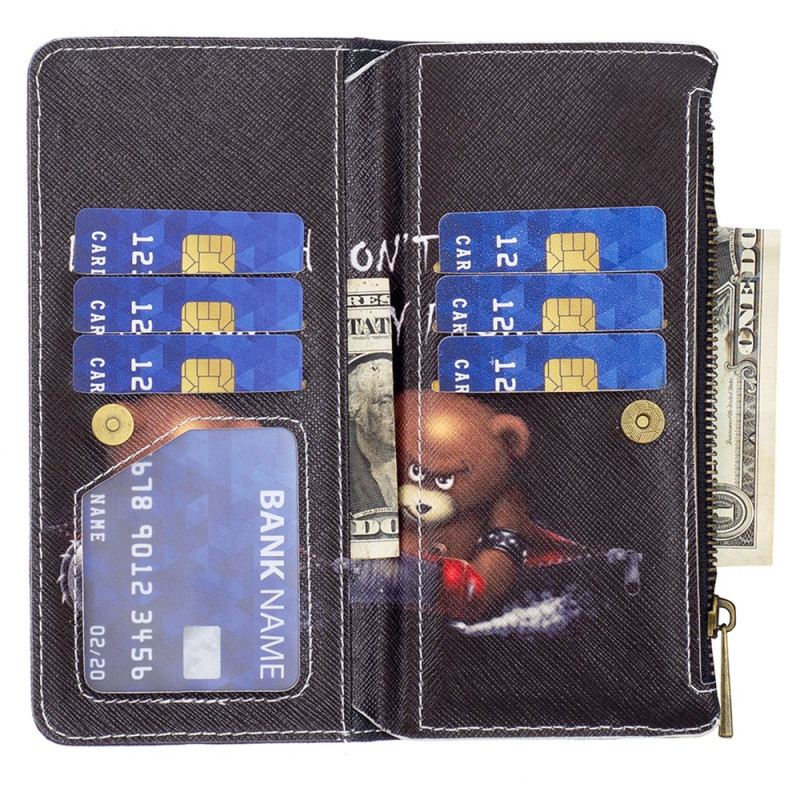 Kinyitható Tokok iPhone 16 Pro Veszélyes Medve Pénztárca