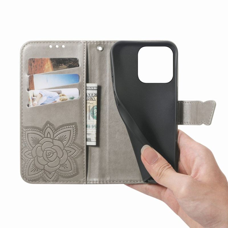 Bőrtok Xiaomi 17 3d Pillangó És Strassz