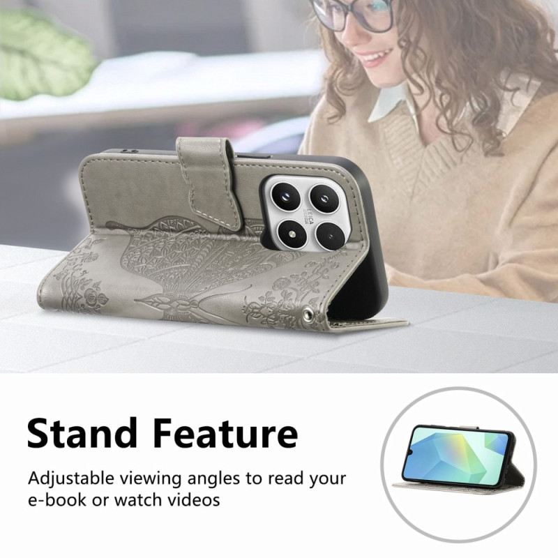 Bőrtok Xiaomi 17 3d Pillangó És Strassz