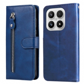 Bőrtok Xiaomi 17 Cipzáras Zsebes