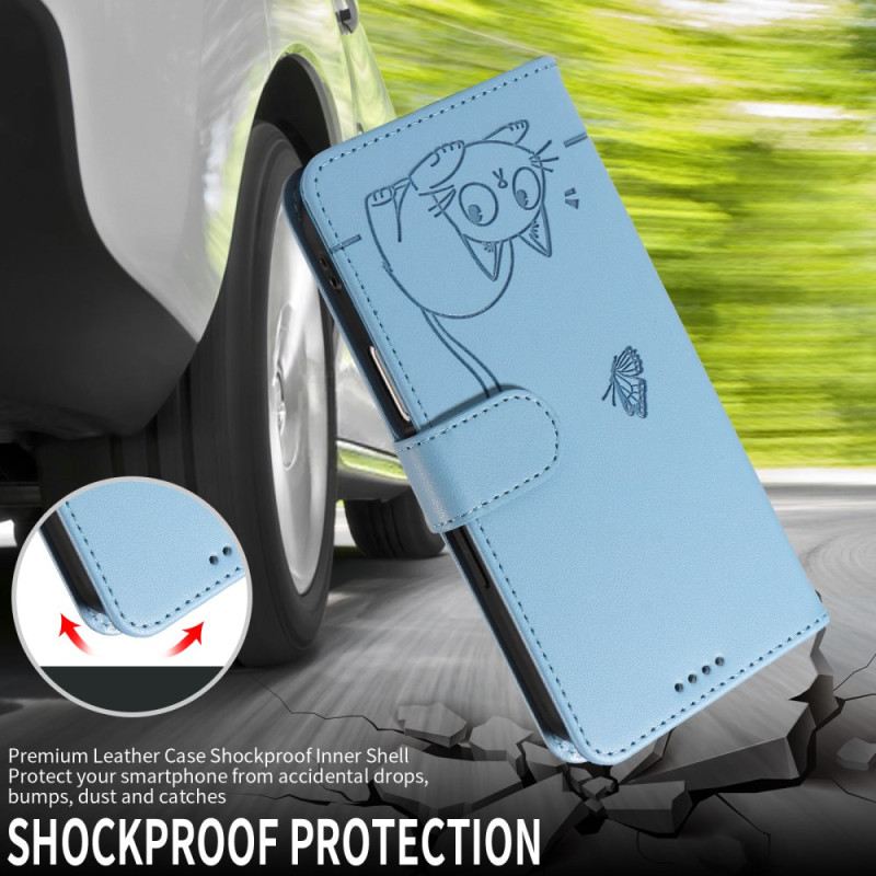 Bőrtok Xiaomi 17 Grafikus Macskaszíj