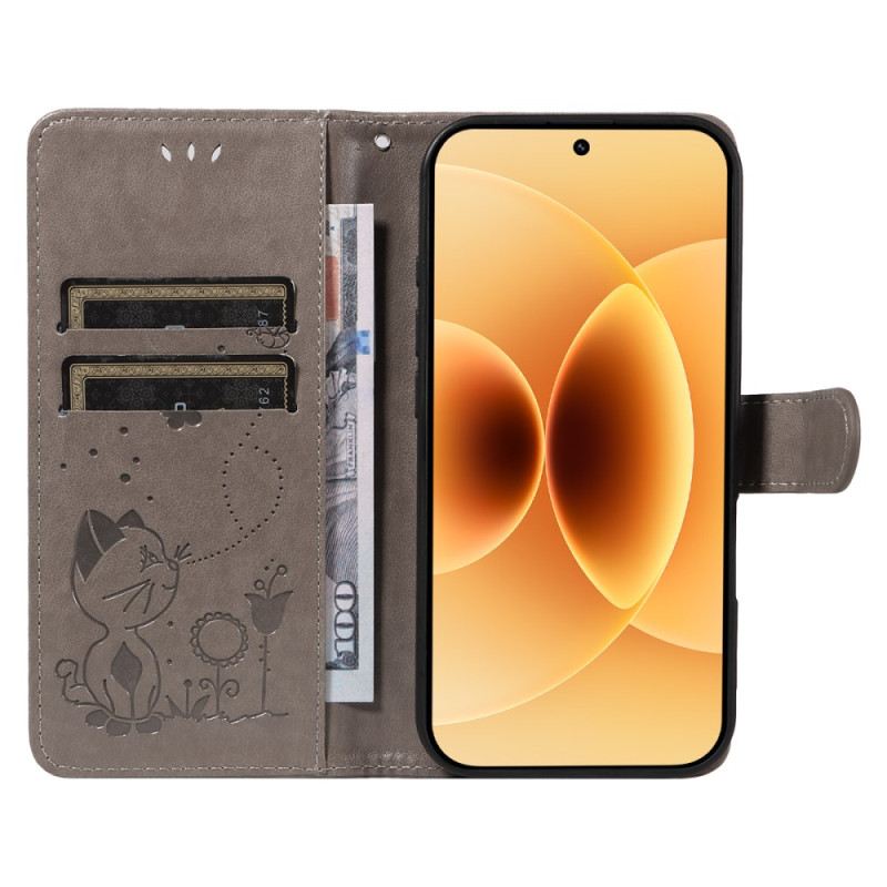 Bőrtok Xiaomi 17 Macska És Méh