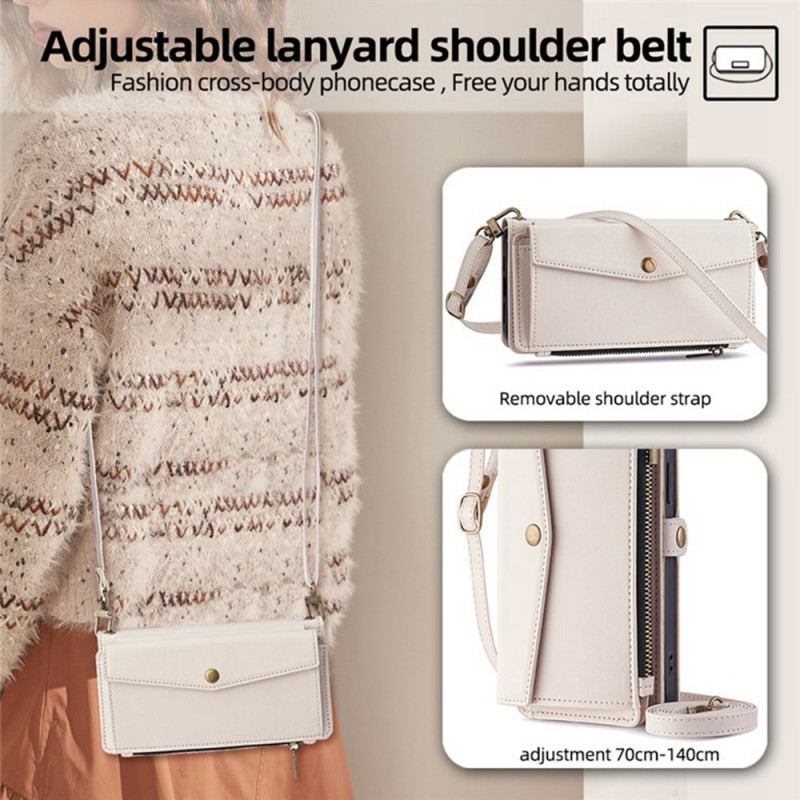 Kinyitható Tokok Xiaomi 17 Pénztárca Vállpánttal És Nyakpánttal