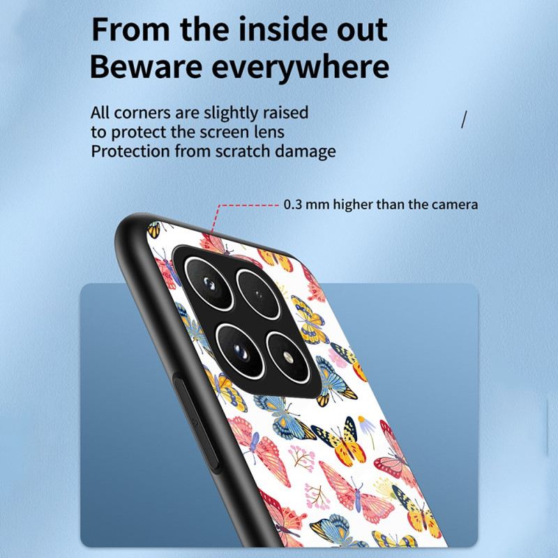 Mobiltelefon Tokok Xiaomi 17 Edzett Üveg Pillangóminta