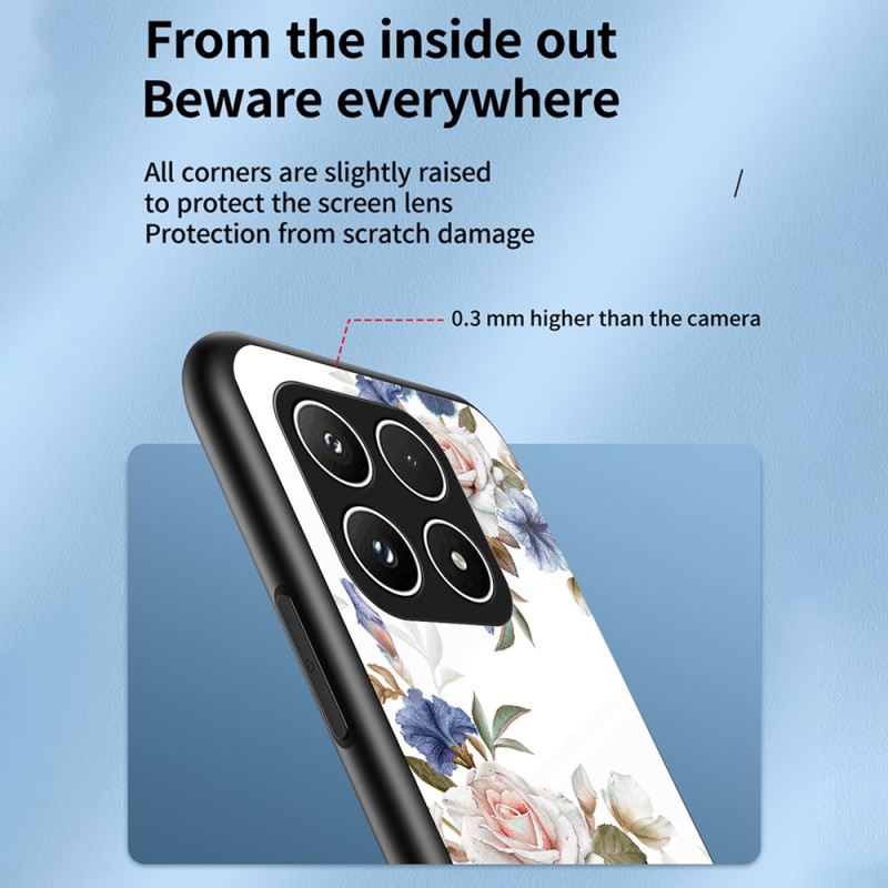 Mobiltelefon Tokok Xiaomi 17 Edzett Üveg Virágminta