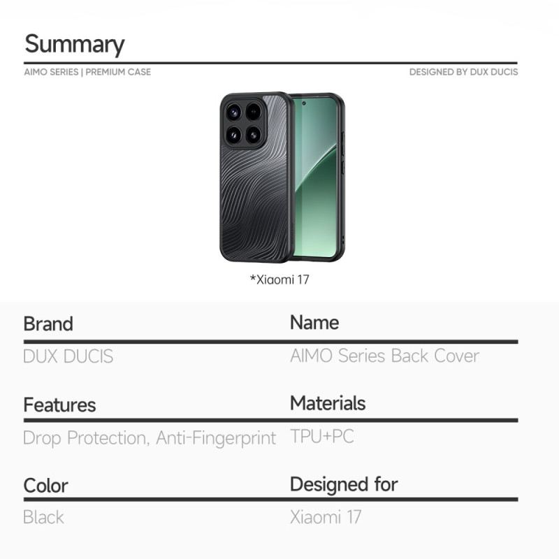 Tok Xiaomi 17 Aimo Sorozat Dux Ducis