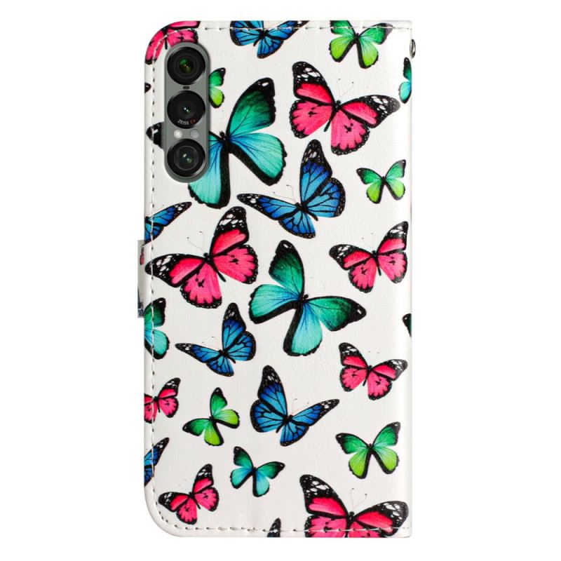 Bőrtok Sony Xperia 1 Vii Pillangóminta